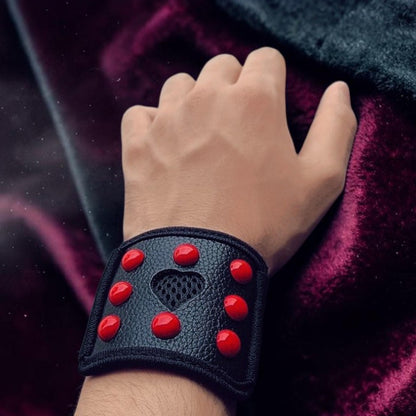 LEATHER STUDDED WRIST GEAR (UNISEX)