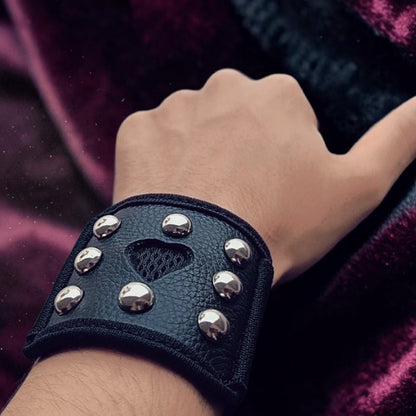LEATHER STUDDED WRIST GEAR (UNISEX)