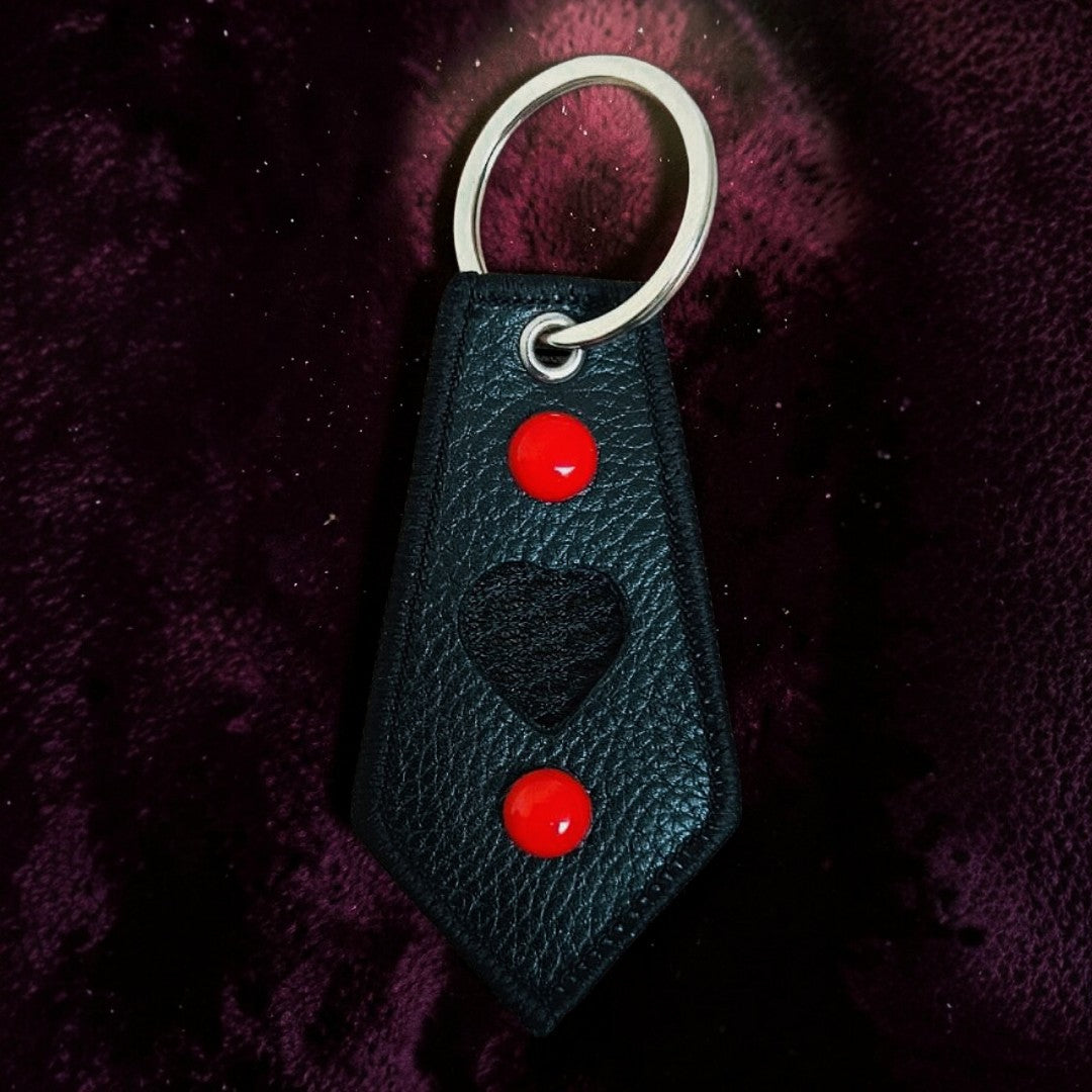 LEATHER HEART KEYCHAIN
